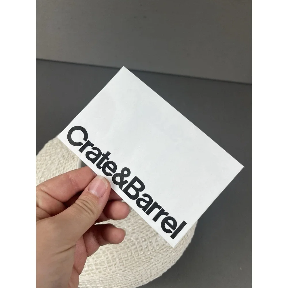 Crate & Barrel Kerr Vase White Ceramic 10 in Diameter Textured Product#‎ 198-722